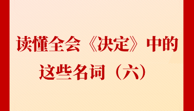 讀懂全會(huì)《決定》中的這些名詞（六）