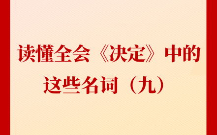 新聞多一點(diǎn)｜讀懂全會(huì)《決定》中的這些名詞（九）