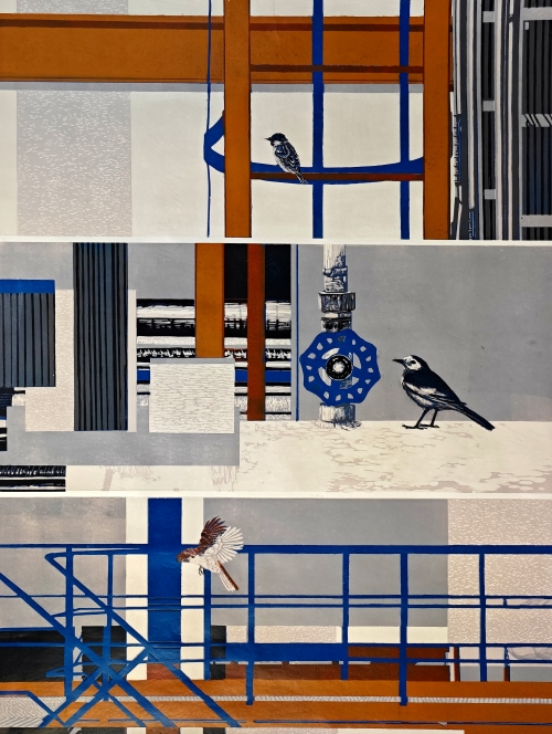 91-袁晨彤-中國石油化工集團有限公司-塔林里的歌-版畫-90×124cm