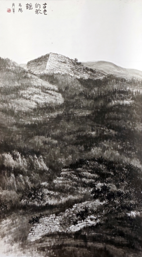 37-胡彥軍-冀中能源集團有限責任公司-國畫-古老的歌謠-180X90cm(外框233x105)