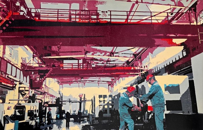 87-范琴-中國石油天然氣集團有限公司-創(chuàng)新空間·華北榮盛-版畫-110×70cm--外框尺寸126x86cm