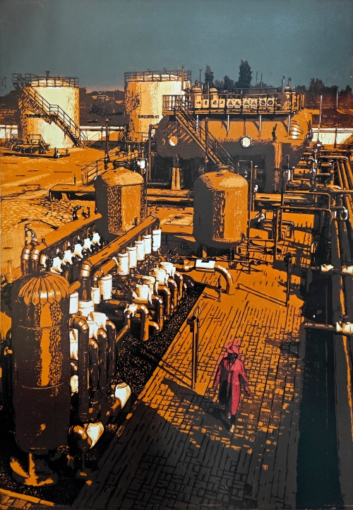 69-呂啟順-中國石油天然氣集團(tuán)有限公司-迎著朝陽-版畫-100x70cm-外框尺寸-115x85cm