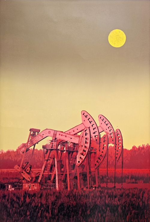 70-呂鴻旭-中國石油天然氣集團有限公司-暉-版畫-90×61cm-外框尺寸116x85cm