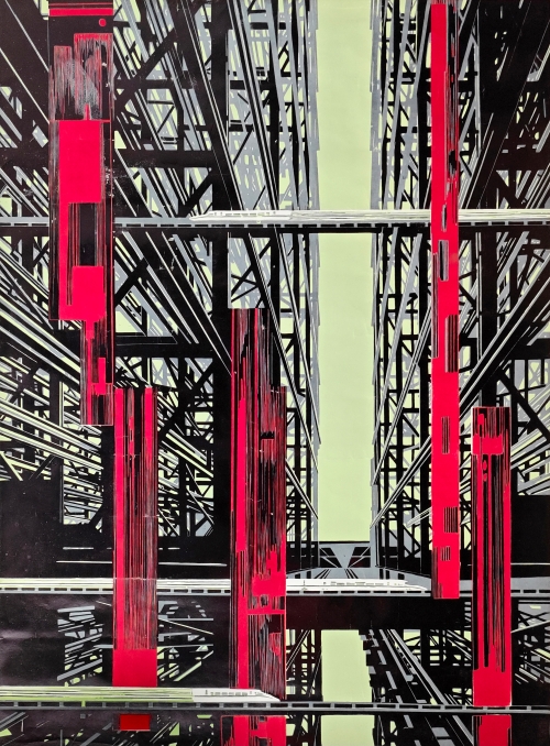 76-閆建萍-華陽(yáng)新材料科技集團(tuán)有限公司-和諧時(shí)代的陽(yáng)光-版畫-120×90cm-外框尺寸146x109cm