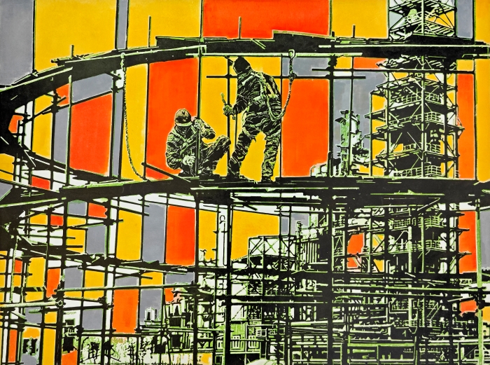 85-張彩云-中國(guó)石油化工集團(tuán)有限公司-筑-版畫(huà)-90×67cm-外框尺寸180x86cm